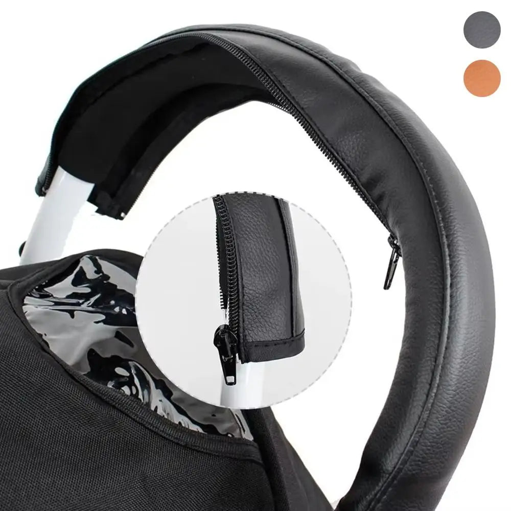 PU Leather Stroller Handlebar Cover – Universal Zipper Sleeve