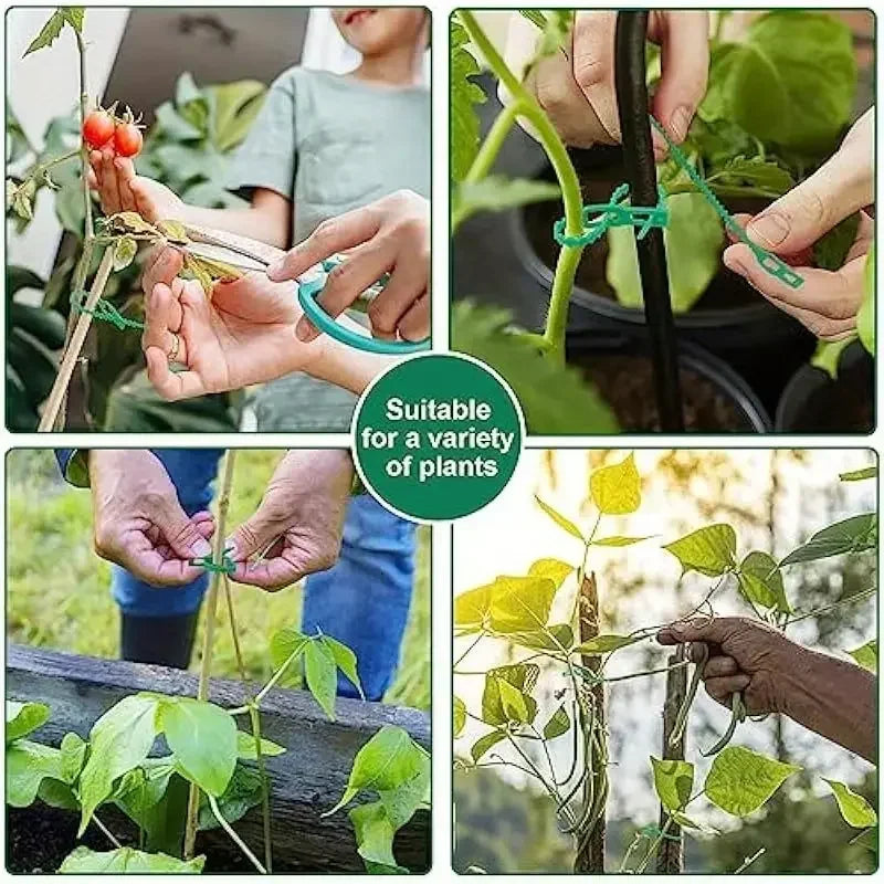 50pcs Reusable Adjustable Plant Ties – Vine & Tomato Garden Clips