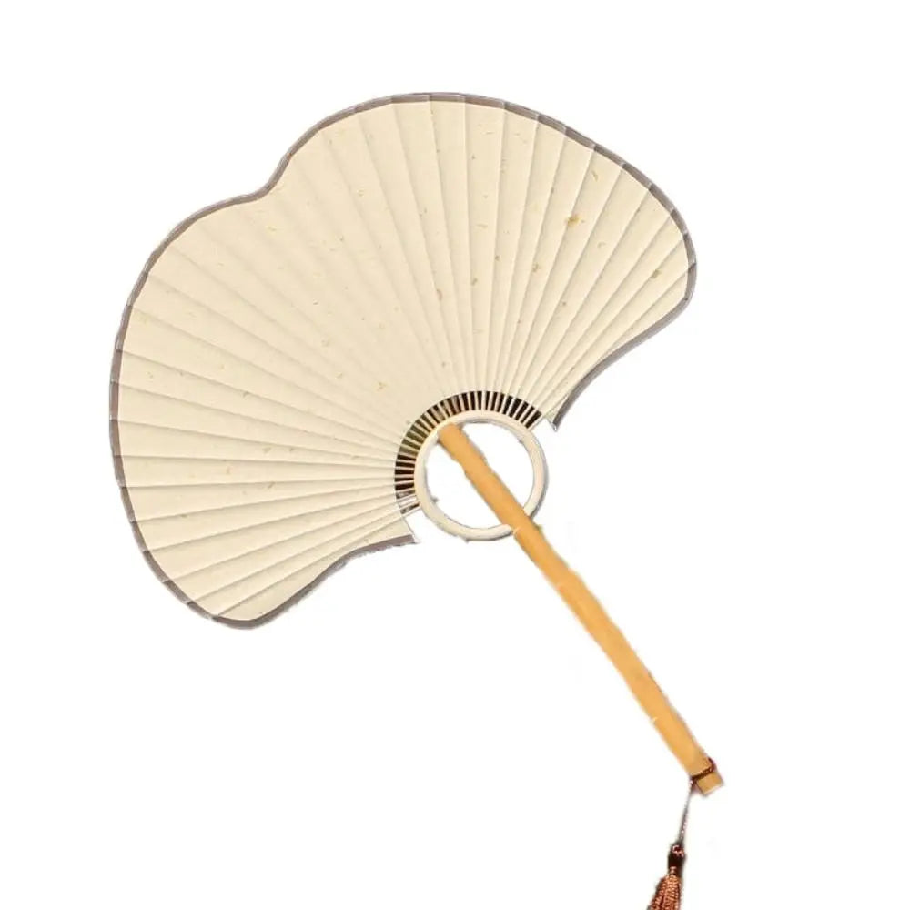 Vintage Rice Paper Ginkgo Round Fan – Chinese Style Décor