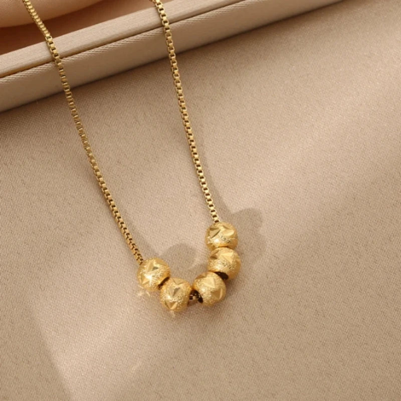 Five Fortunes Lucky Bead Clavicle Chain Necklace | Women