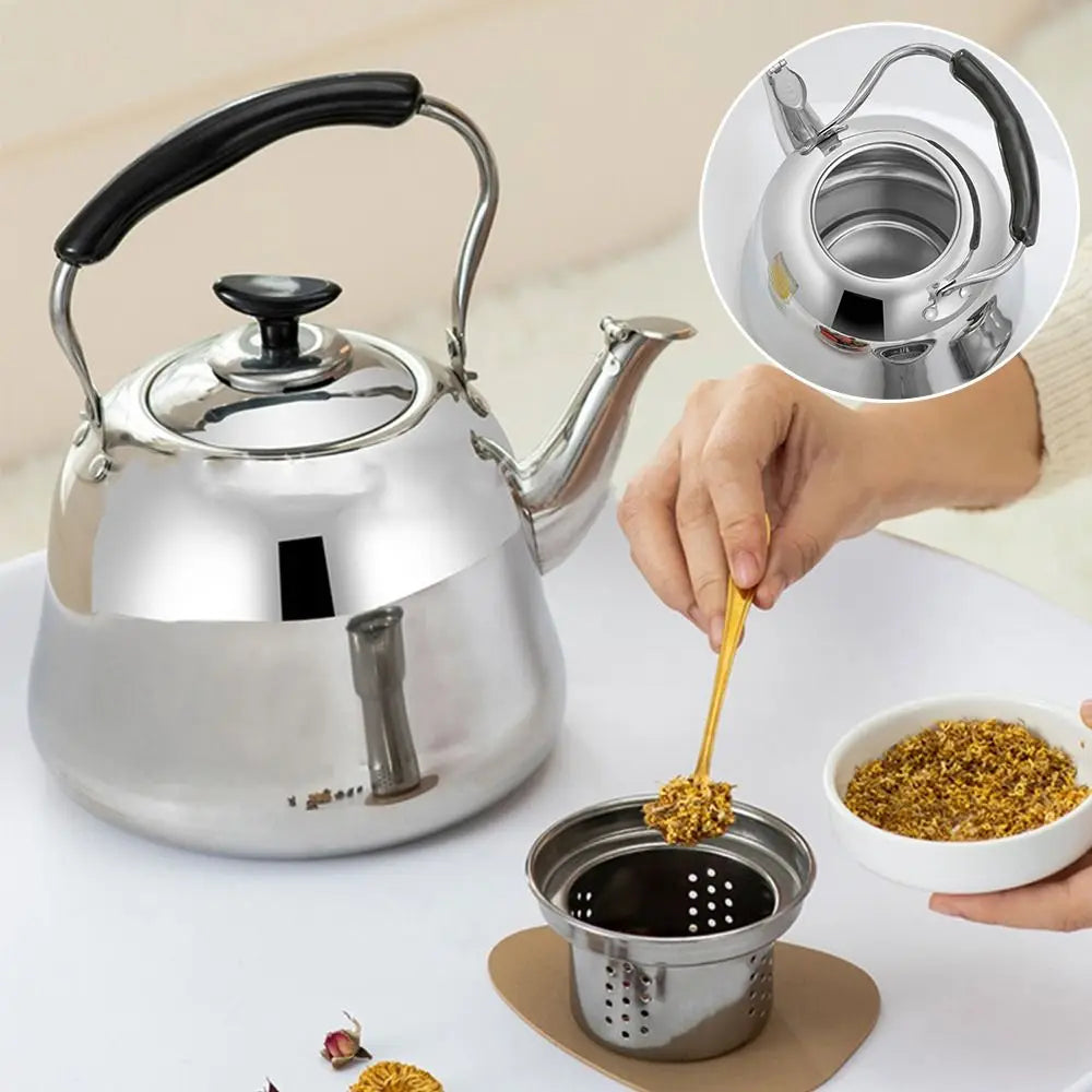 Stainless Steel Whistling Tea Kettle with Infuser & Handle