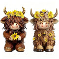 Resin Highland Cow Figurine Set – Sunflower Farmhouse Decor