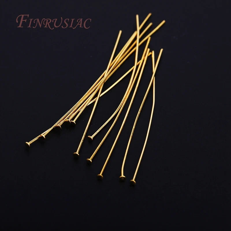 Arc-Shaped Flat Head Pins – Gold/Silver Plated Jewelry Findings