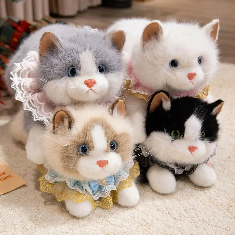 Realistic Cat Plush Toy – Fluffy Voiced Stuffed Animal Doll 40cm