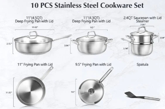 KOCH SYSTEME CS 10-Pc Stainless Steel Cookware Set | Induction