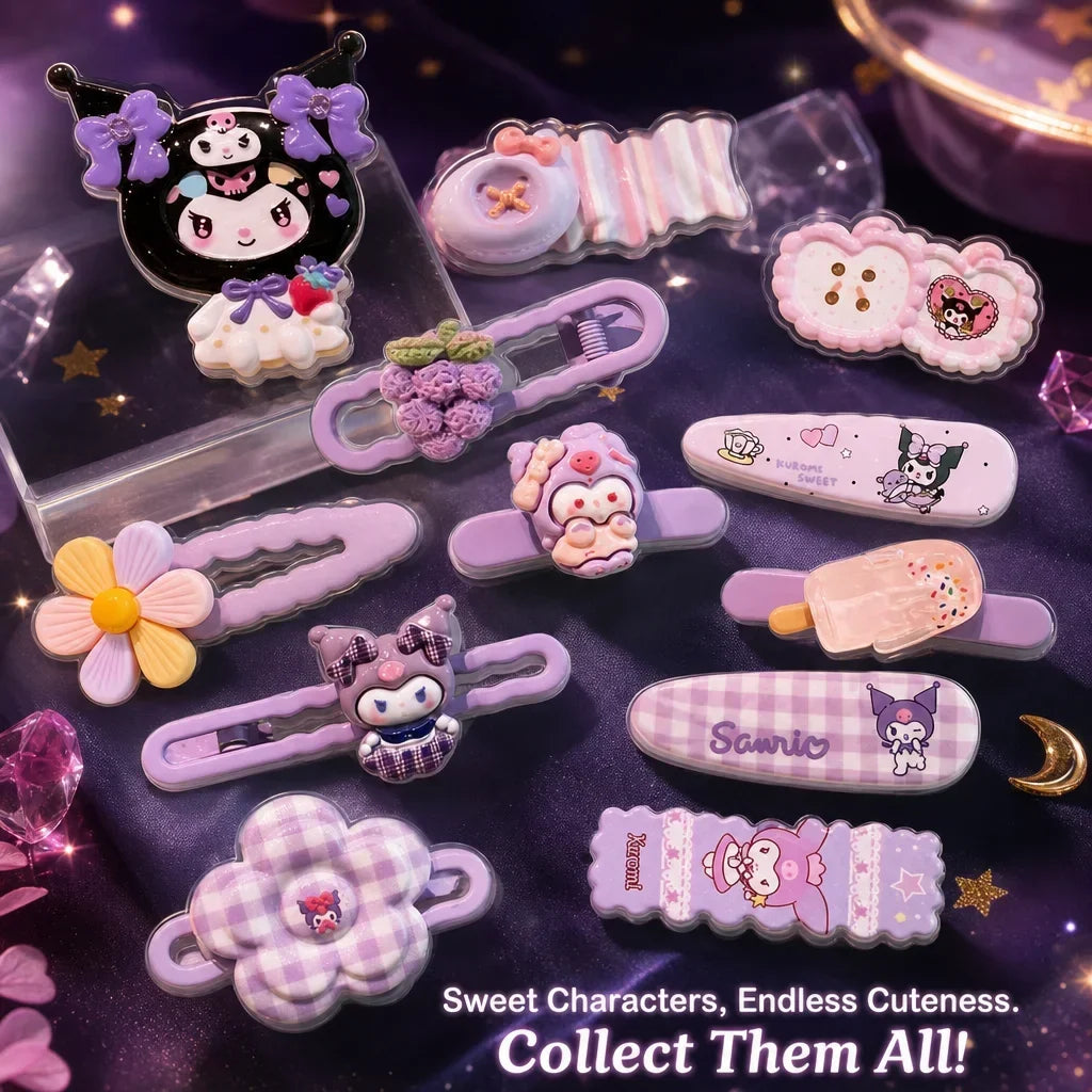 Sanrio Hello Kitty Hair Clips – Cute Cartoon Side Clamps