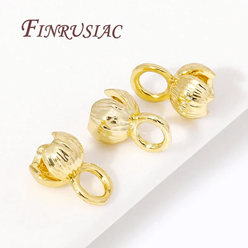 18K Gold Plated Clam Shell Bead Tip Cord Ends – DIY Jewelry