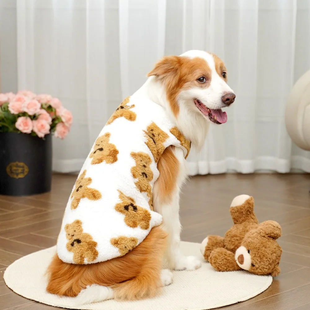 Winter Bear Pattern Dog Sweater Vest XS–9XL | Pet Clothes