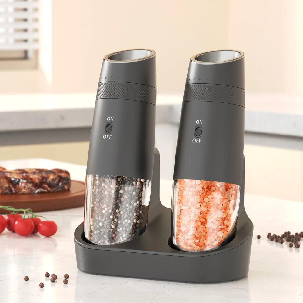 CLITON USB Rechargeable Automatic Salt & Pepper Grinder Set