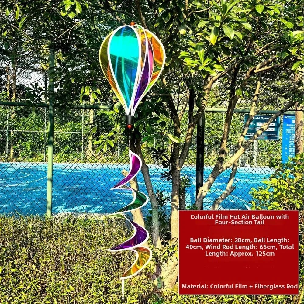 Rainbow Hot Air Balloon Wind Spinner 40cm – Kinetic Garden Decor