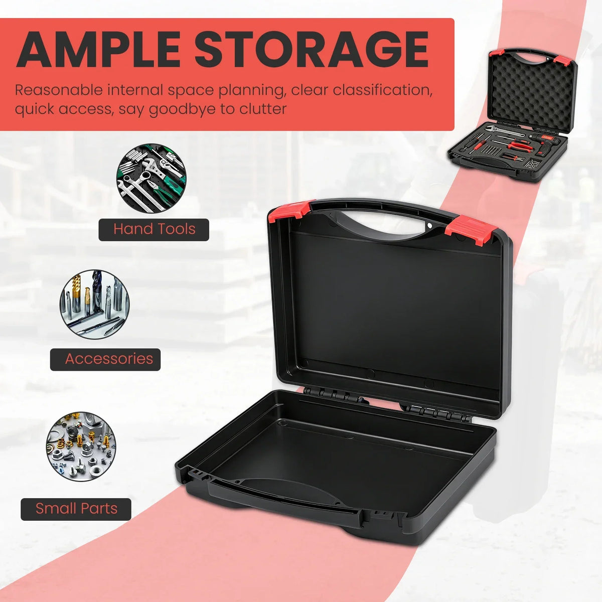 Small Hard Carrying Case – Shatterproof Plastic Tool Storage Box