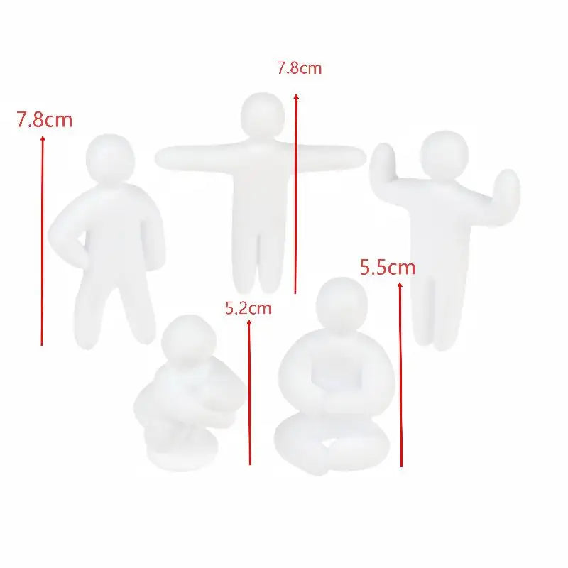 3D Printed Mini Human Figurines – DIY Paintable Statues (3/8 Pcs)