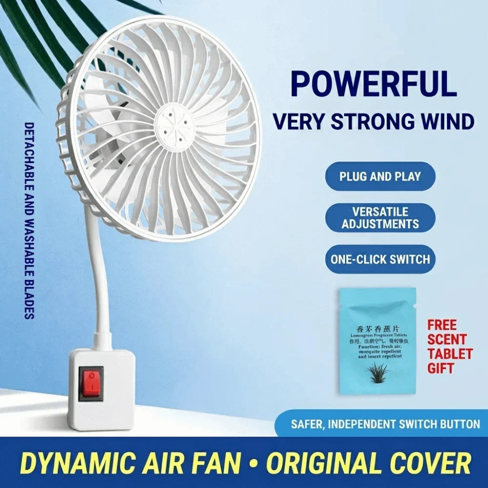 360° Rotatable Wall Socket Fan | Low Noise, Energy Saving