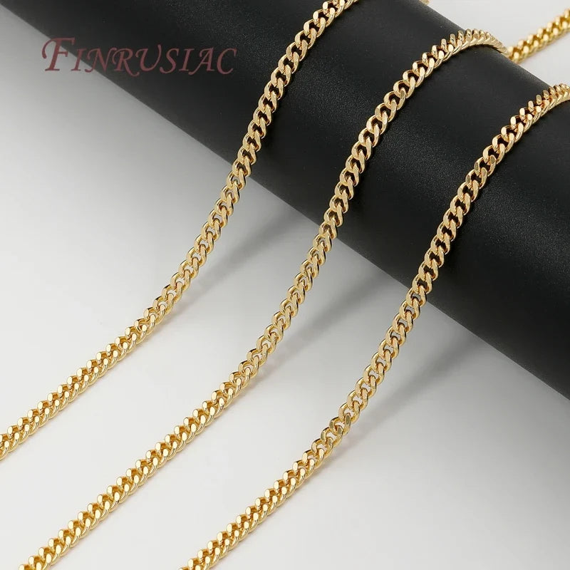 18K Gold Plated Brass Chain 1M – DIY Necklace & Bracelet