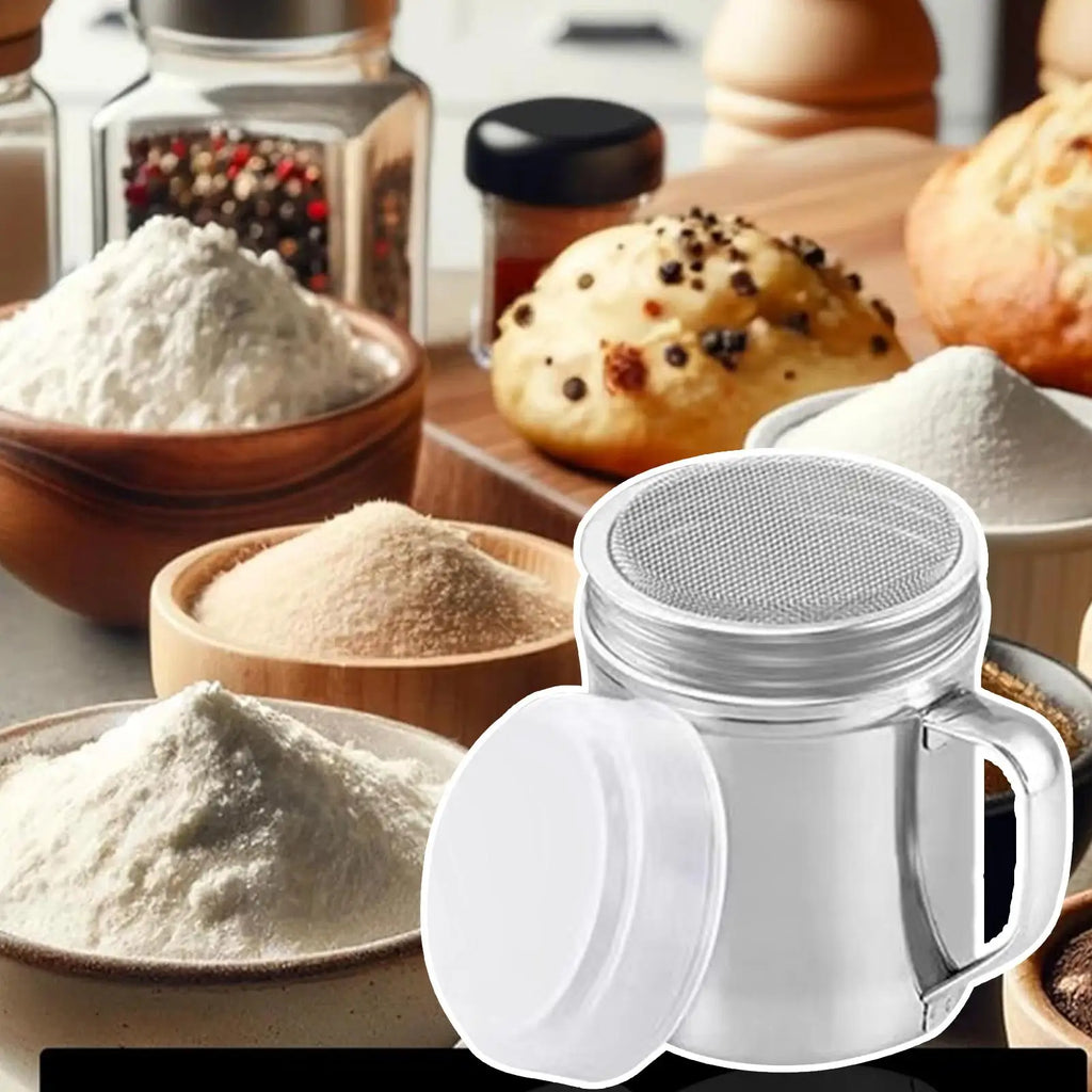 Stainless Steel Powdered Sugar & Spice Shaker with Handle