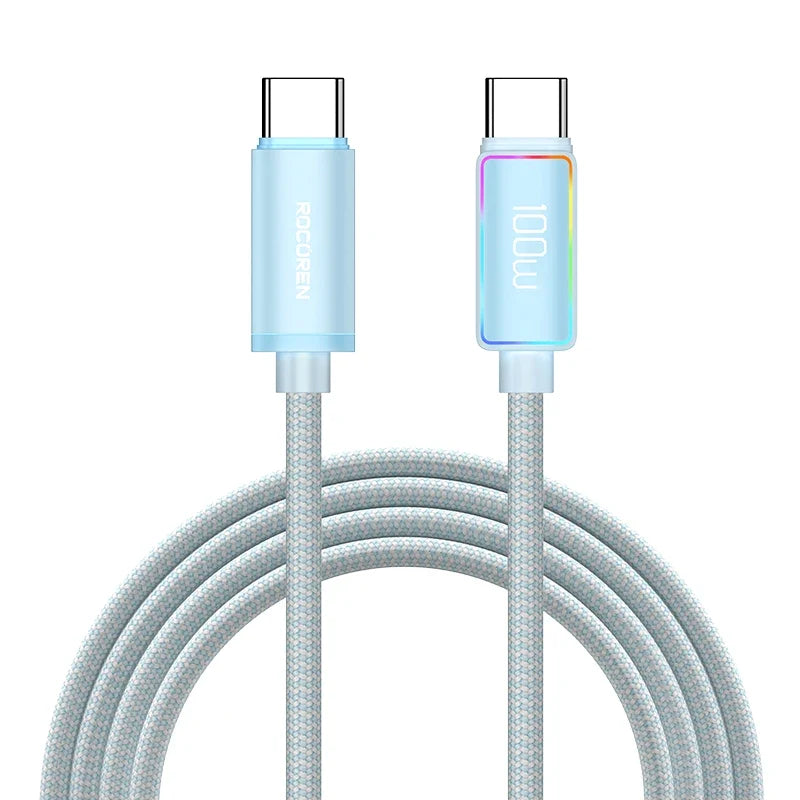 Rocoren 100W USB-C Cable 5A PD 3.1 Fast Charging – Samsung, Mac