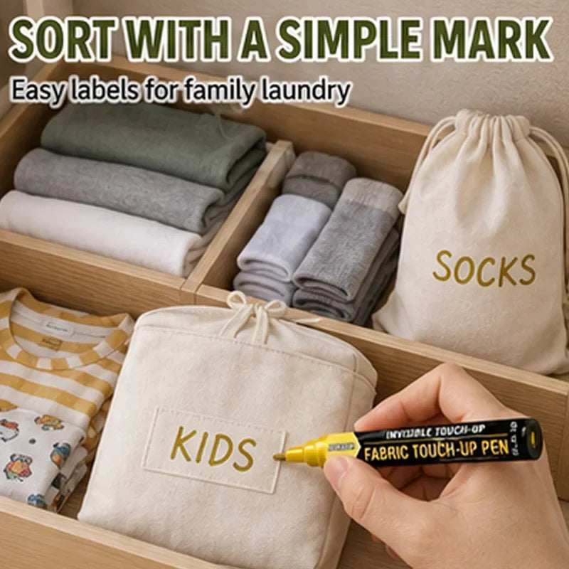 White Fabric Marker Pen – Fine Tip Water-Based Cloth Art