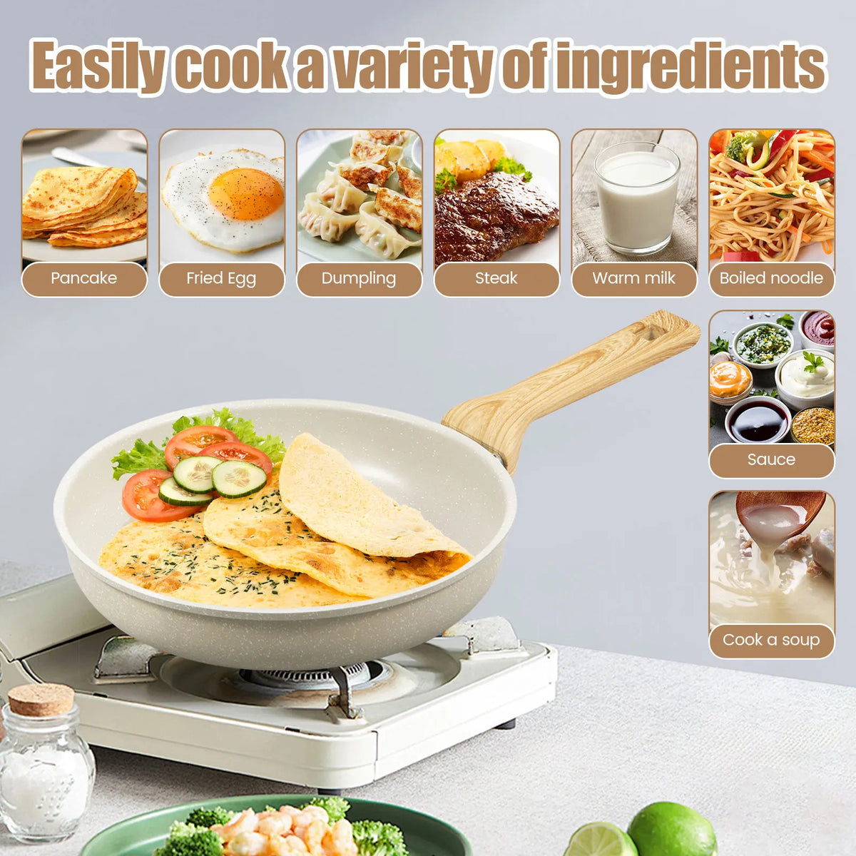 Nixie Nonstick Frying Pan Skillet – Maifanite Coating