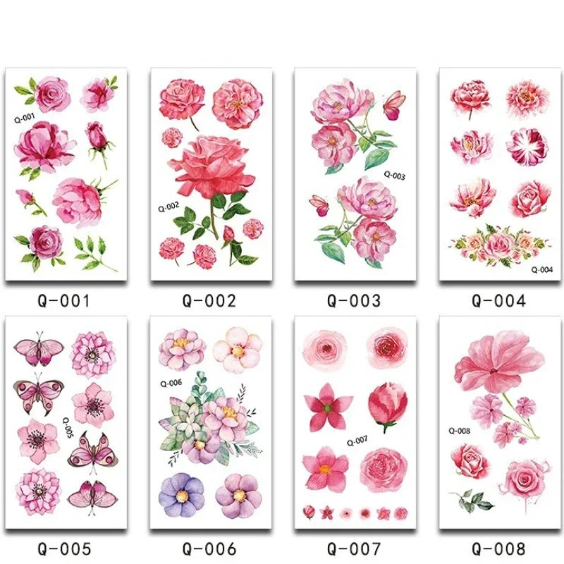 Waterproof Temporary Tattoo Stickers – Floral & Butterfly
