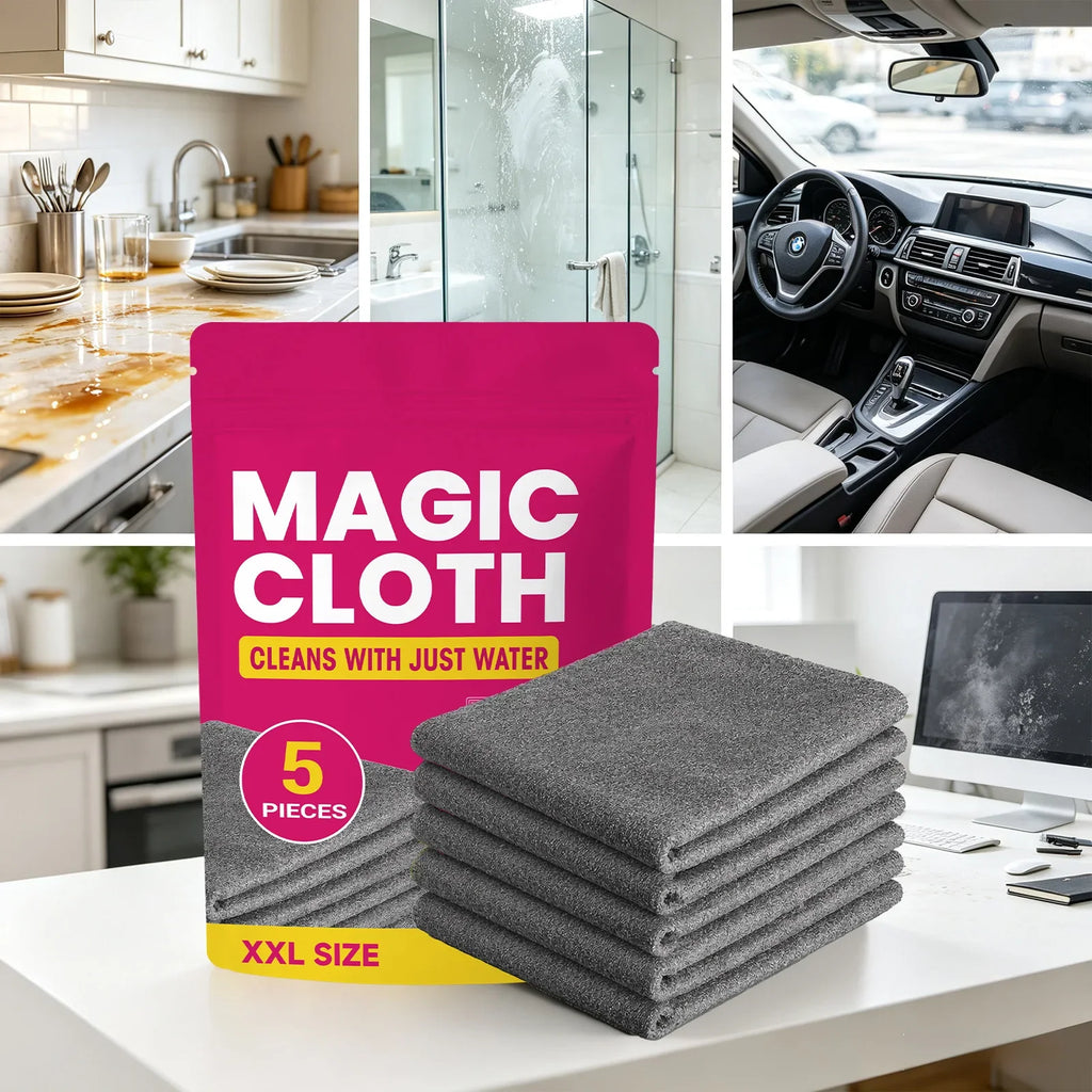 Microfiber Cleaning Cloths 5-Pack – Streak & Lint Free