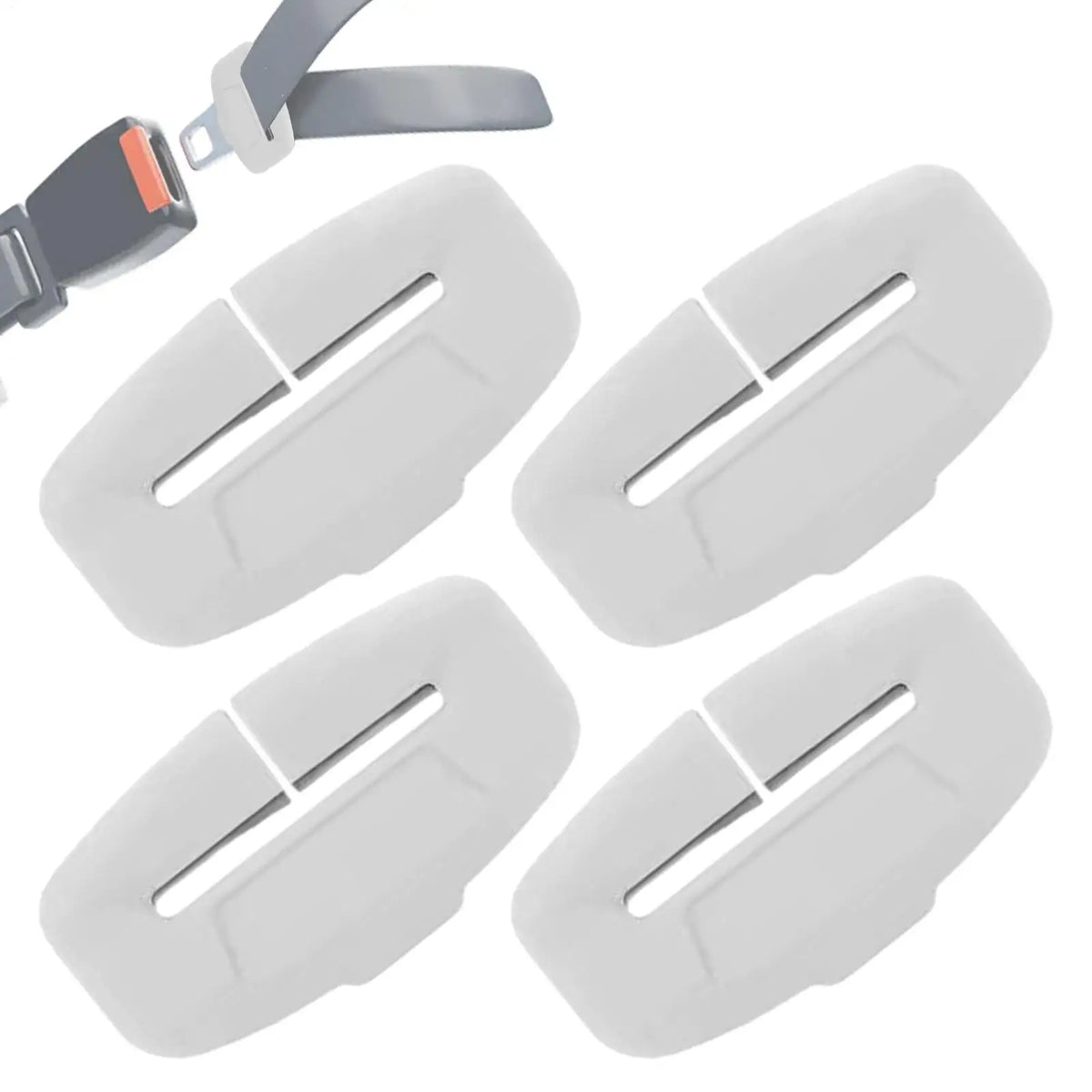 4pcs Silicone Seat Belt Buckle Covers – Anti-Scratch Protector