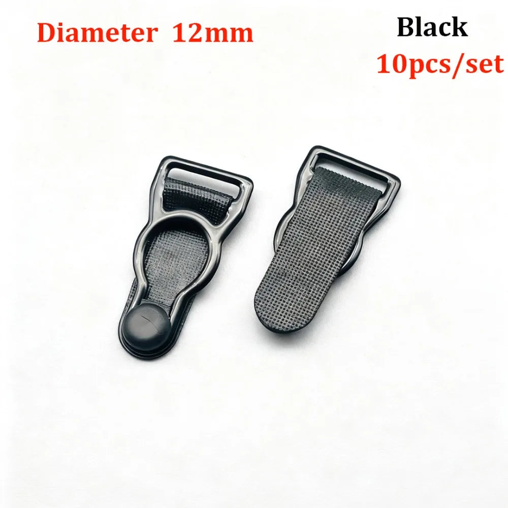 10pcs Garter Belt Clips Suspender Hooks 10/12/18mm – 3 Colors