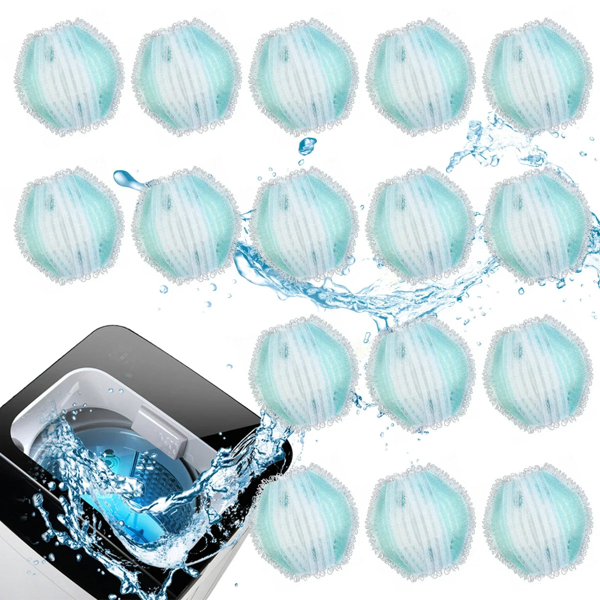 16-Pack Reusable Pet Hair Remover Balls for Laundry