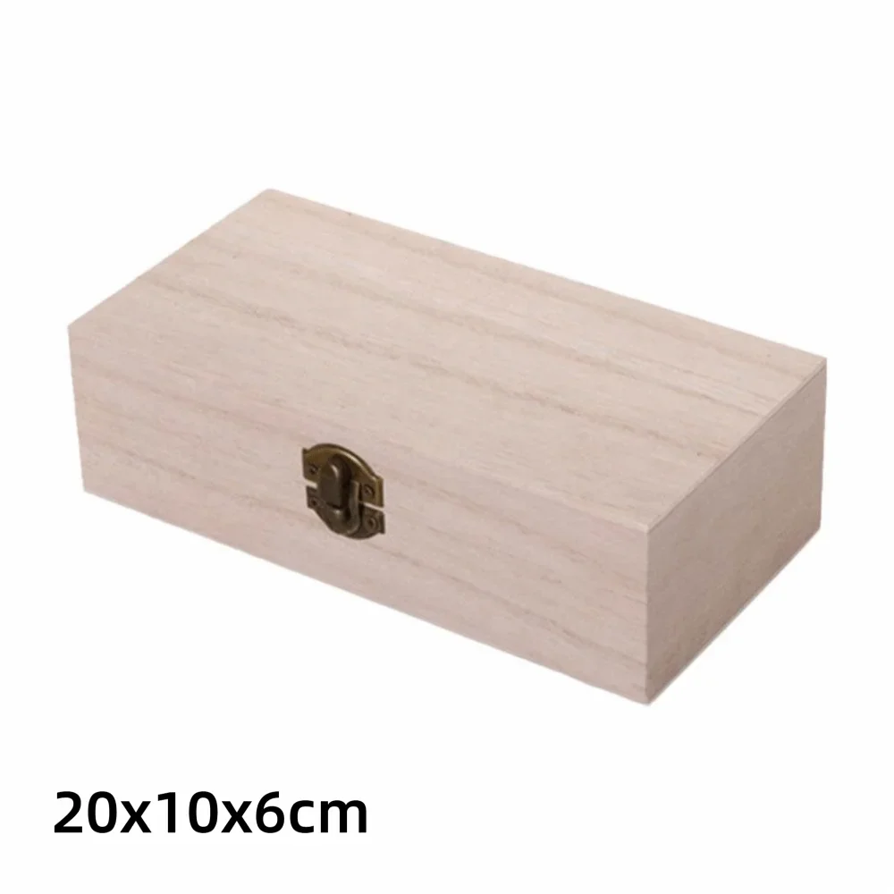 Vintage Wooden Flip Lid Storage Box – Jewelry & Gift Organizer