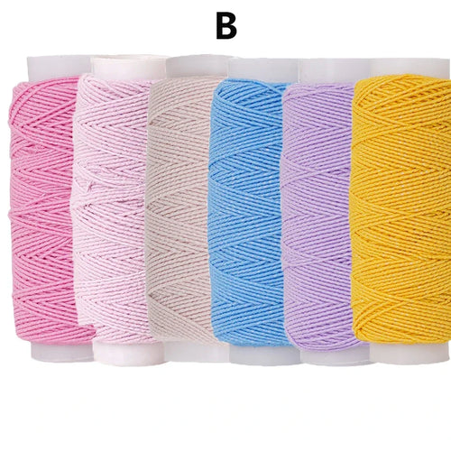0.6mm Elastic Sewing Thread – 6 Colors, 20M Stretch Cord Pack
