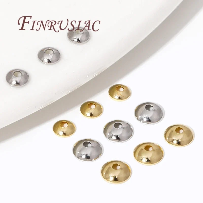14K Gold Plated Brass Round Bead Caps 3mm 4mm – DIY Jewelry