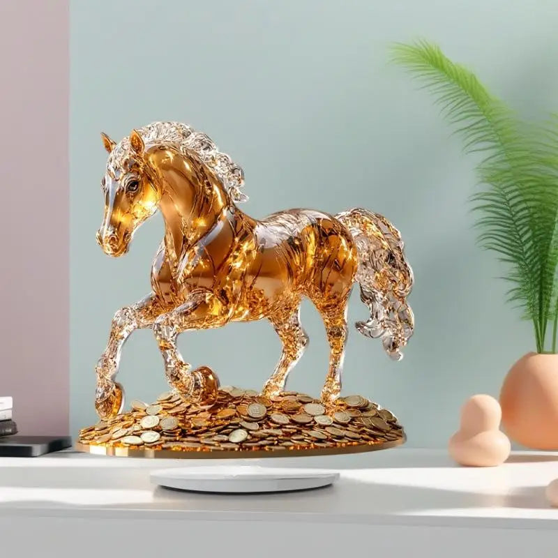 Acrylic Horse Stand Decoration – 2D Flat Modern Tabletop Ornament
