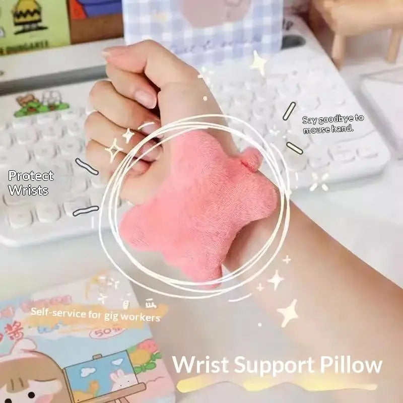 Soft Plush Wrist Support Cushion with Elastic Strap for Typing