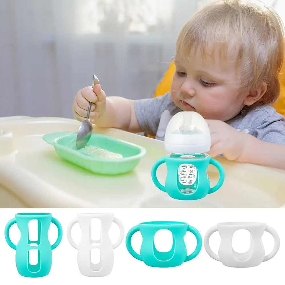 Silicone Baby Bottle Sleeve with Handle | 120/240ml Easy Grip