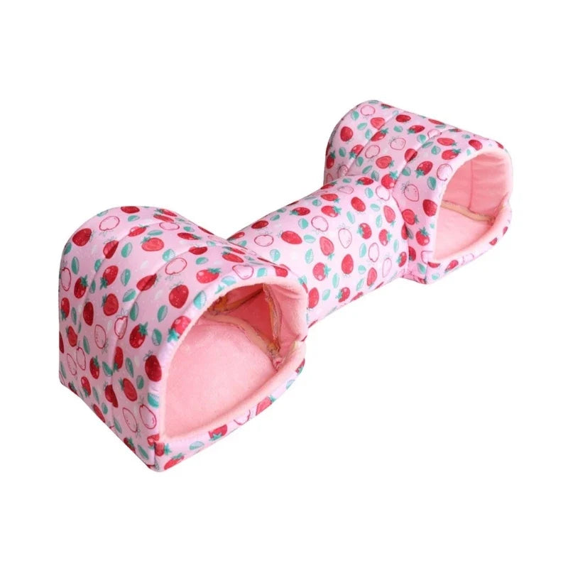Soft Fleece Hamster Tunnel Bed & Cave House for Small Pets