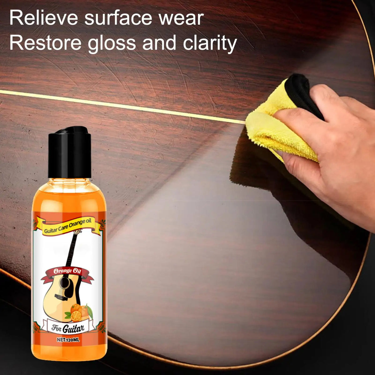 Guitar Fretboard Polishing Oil 120ml + Cleaning Cloth Set