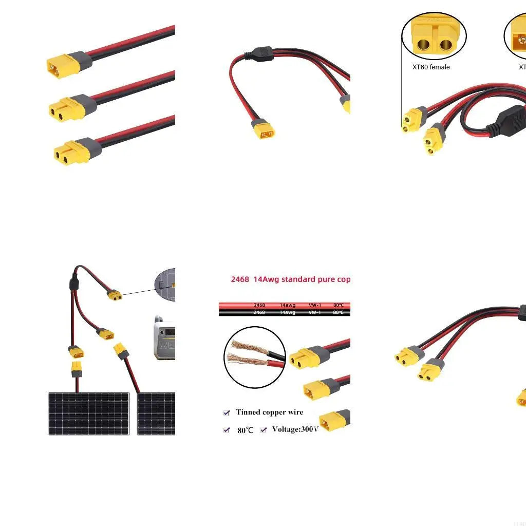 XT60 Y Splitter Cable – 1 Male to 2 Female 25cm Power Wire