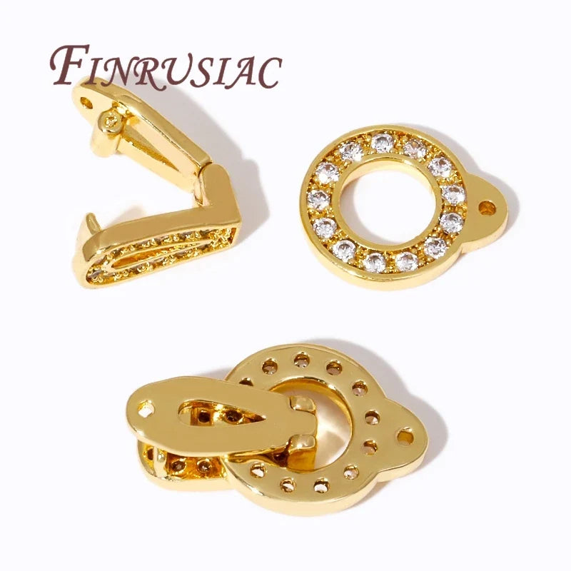 18K Gold Plated Zircon Pearl Clasp Connector – DIY Jewelry Making