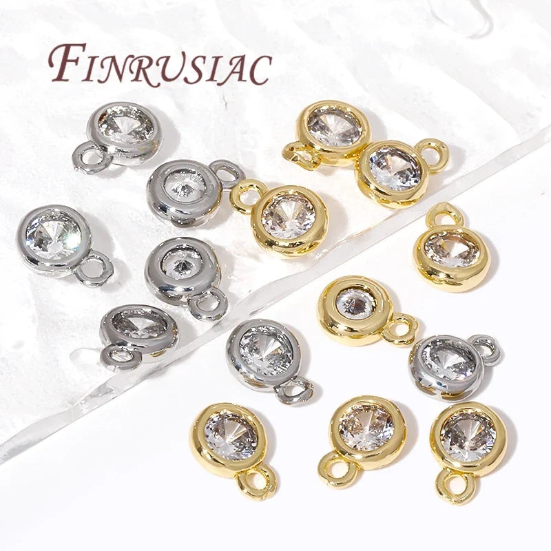 18K Gold Plated Brass Zircon Pendant Charms – DIY Jewelry Findings