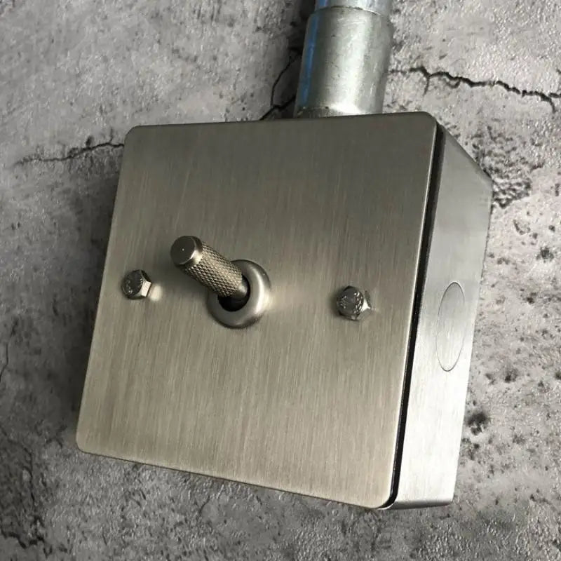 Industrial Knurled Toggle Wall Switch 1-4 Gang Stainless Steel Retro