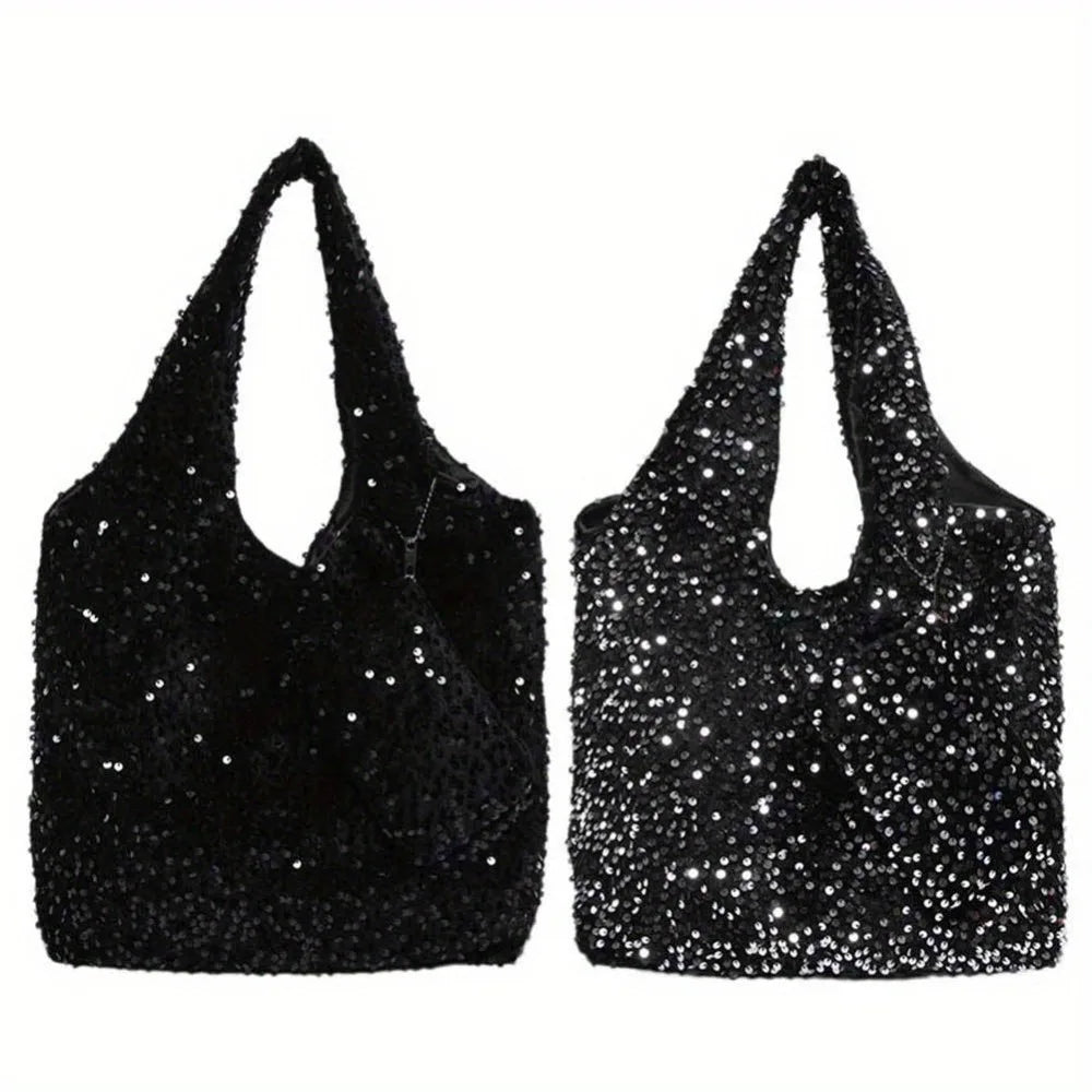 Women's Large Capacity Glitter Tote Shoulder Bag | Nixie
