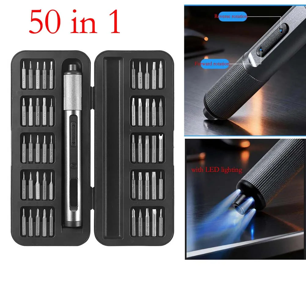 DAZZLEEX Rechargeable Precision Electric Screwdriver Set 50 Bits