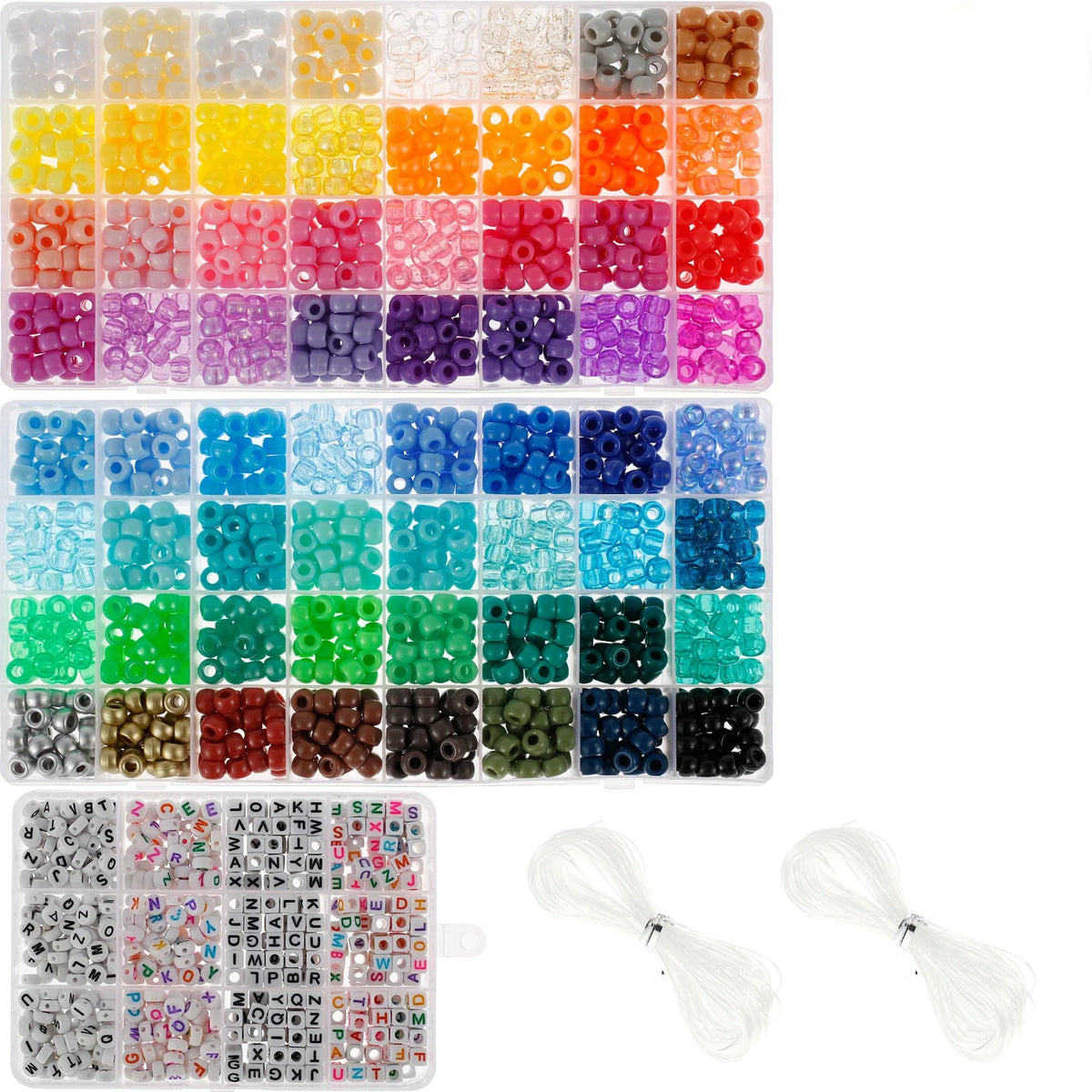 Rainbow Pony Bead Bracelet Making Kit – 1710 Pcs DIY Set