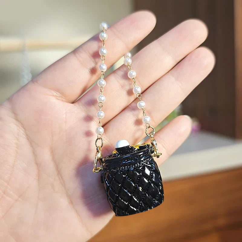 Miniature Metal Handbag with Chain – Dollhouse Accessory