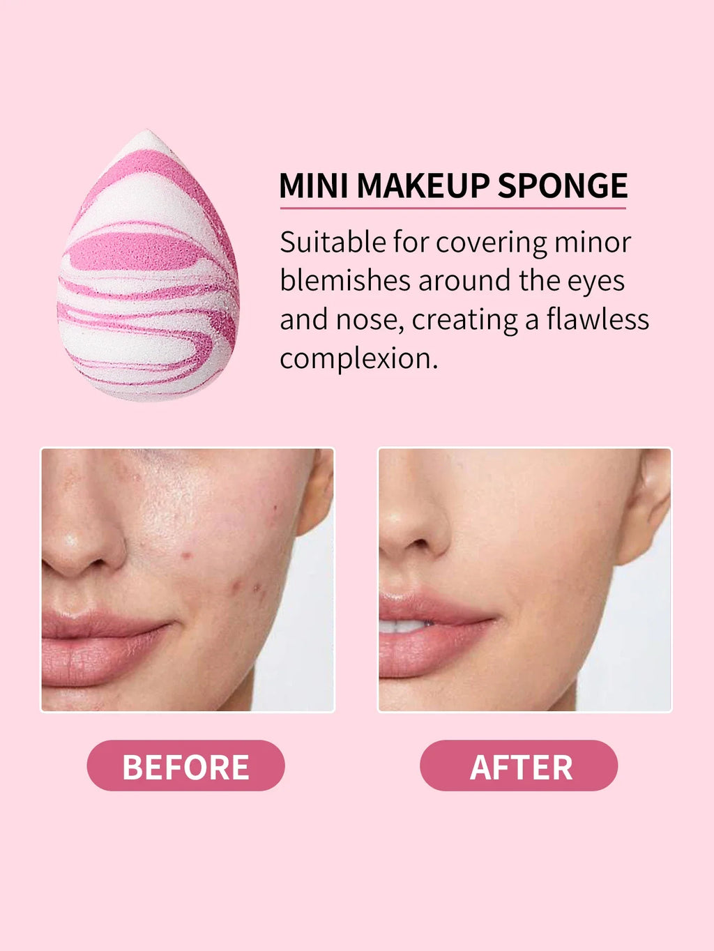 15Pcs Mini Marble Makeup Sponges – Dry & Wet Cosmetic Puffs
