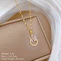 Flower Hoop Pendant Necklace Gold Stainless Steel – Nixie
