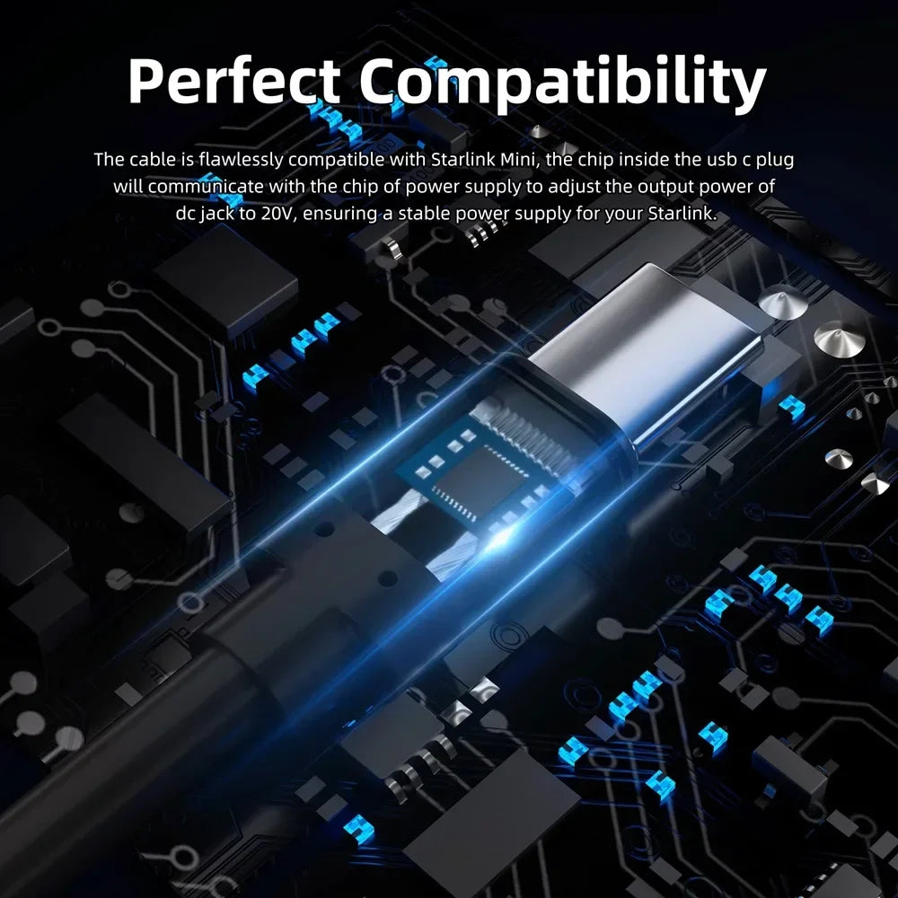 Starlink Mini 2M USB-C DC Power Replacement Cable – Waterproof