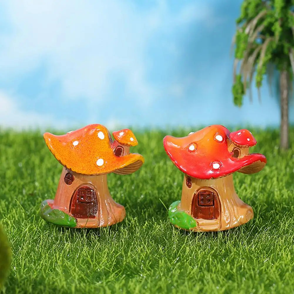 Resin Mushroom House Fairy Garden Miniature Ornament Decor