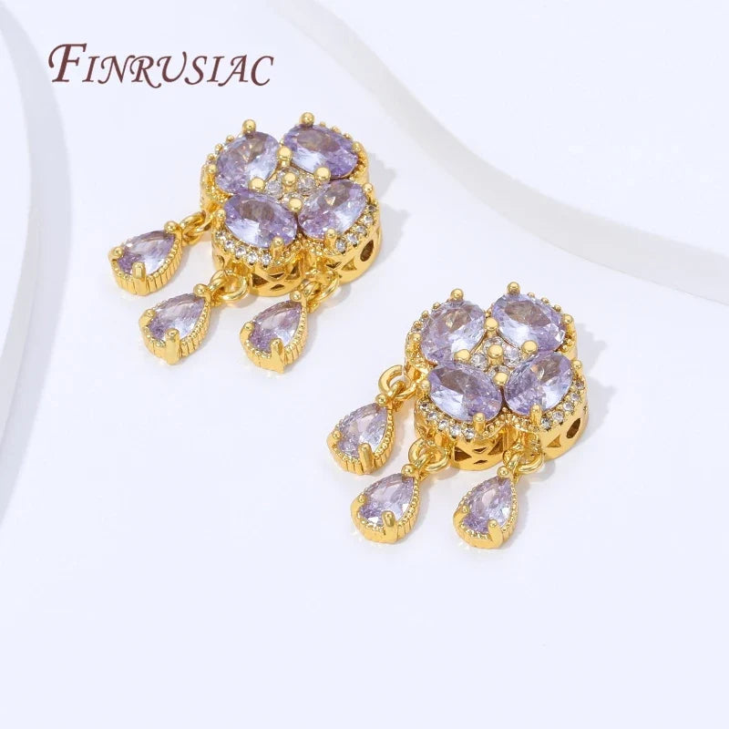 18K Gold Plated Purple Crystal Pendant – DIY Jewelry Making