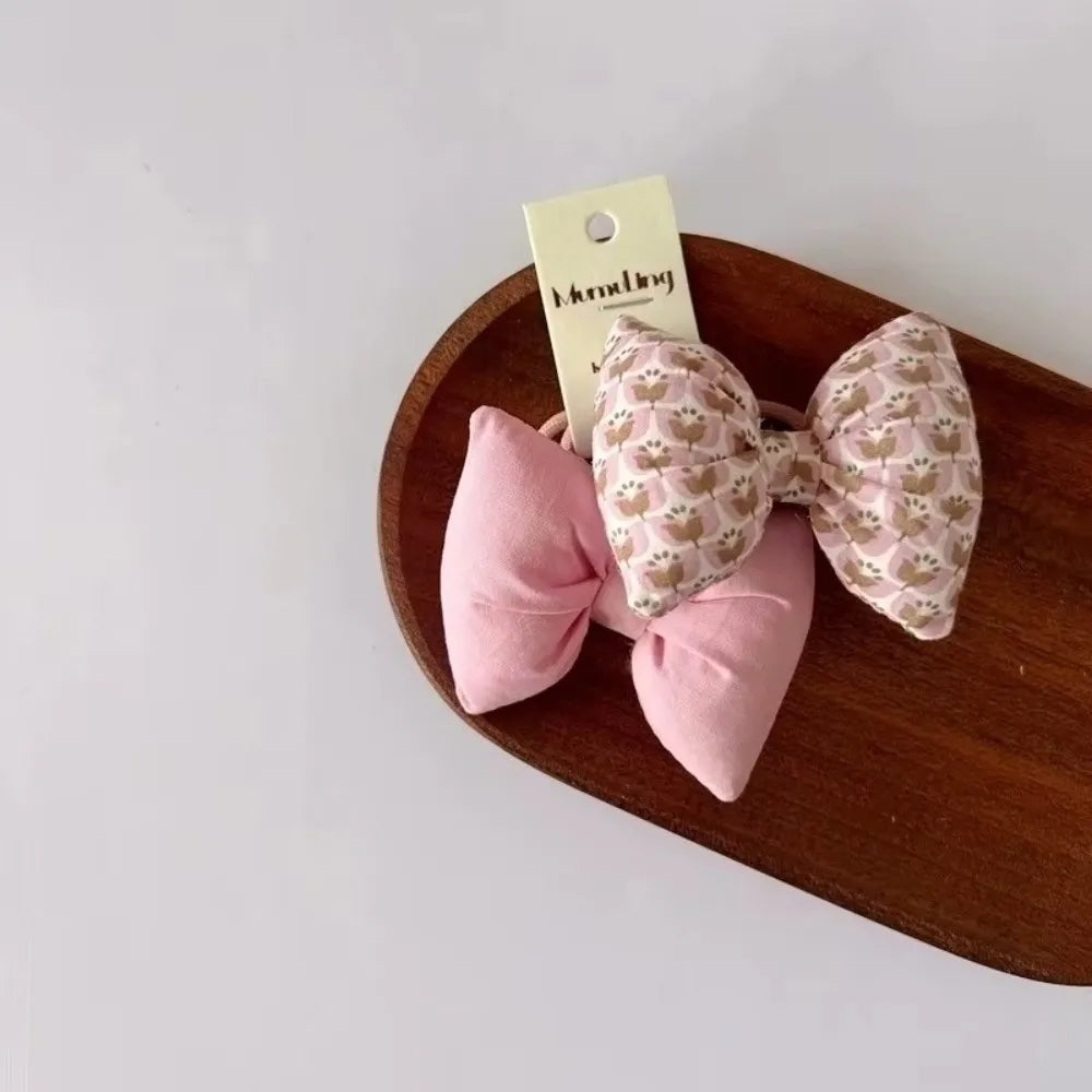 Floral Cotton Elastic Hair Bands for Toddlers – Baby Ponytail Ties