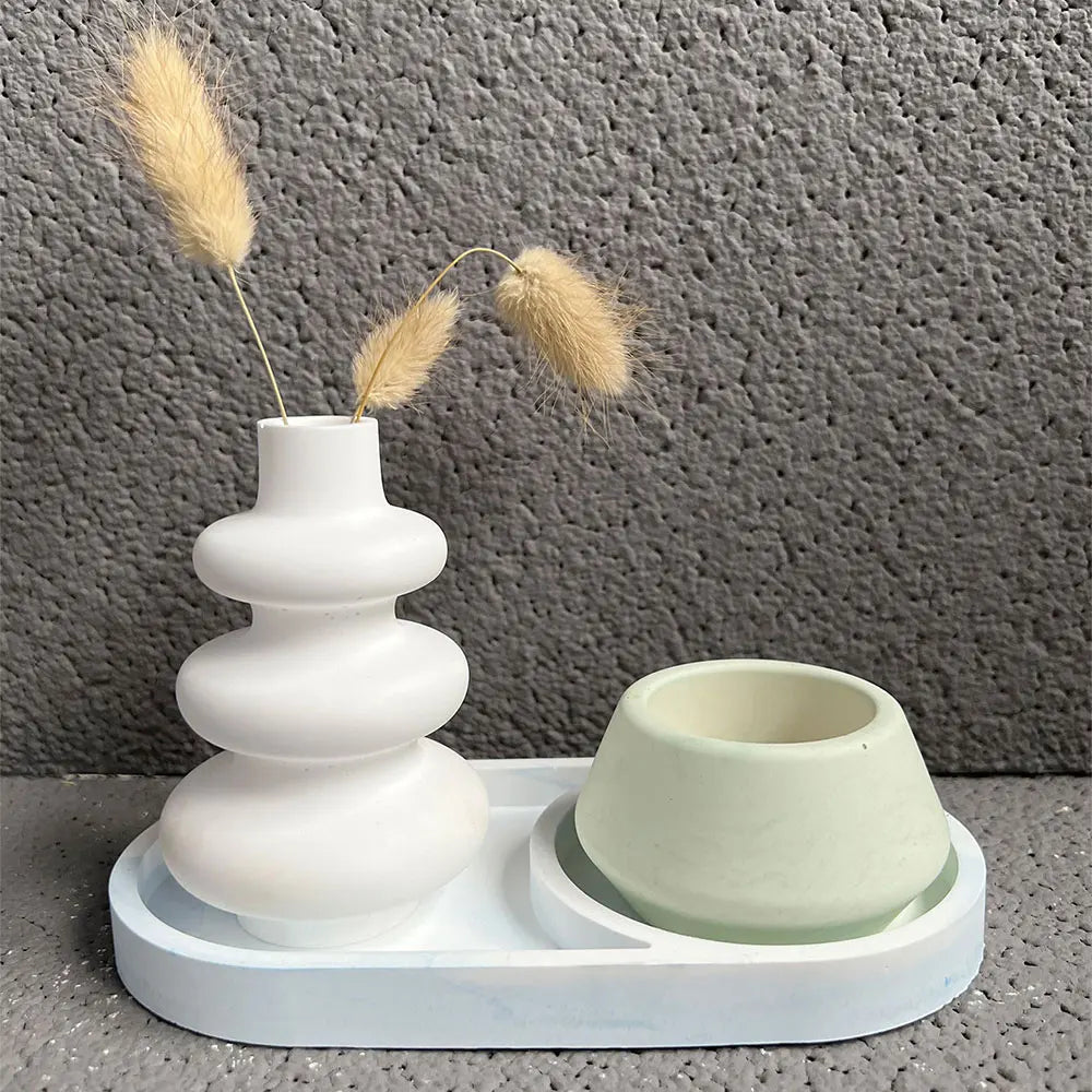 Silicone Round Candle Jar Vase Mold – Resin Plaster Cement DIY